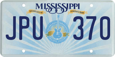 MS license plate JPU370