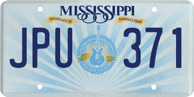 MS license plate JPU371