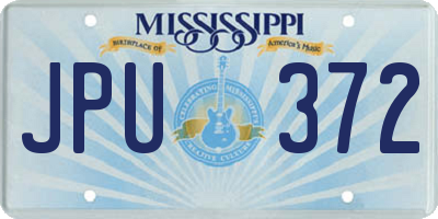 MS license plate JPU372