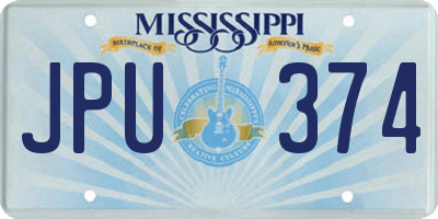 MS license plate JPU374