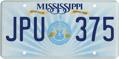 MS license plate JPU375
