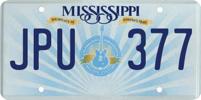 MS license plate JPU377