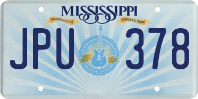 MS license plate JPU378