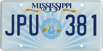 MS license plate JPU381