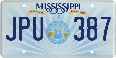 MS license plate JPU387