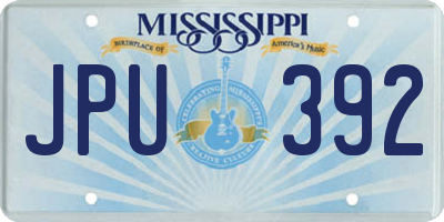 MS license plate JPU392