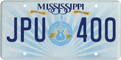 MS license plate JPU400