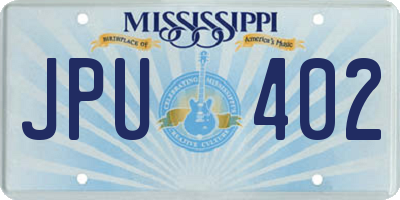 MS license plate JPU402
