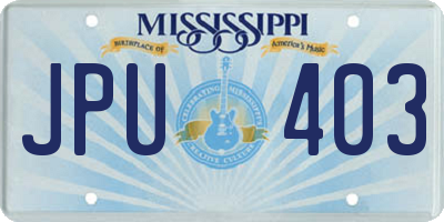 MS license plate JPU403