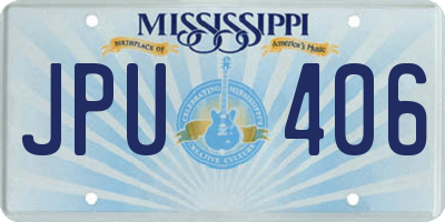 MS license plate JPU406