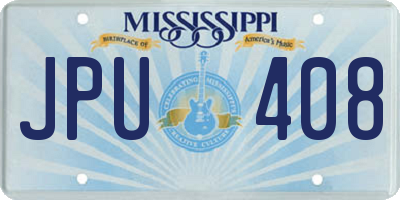 MS license plate JPU408