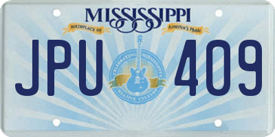 MS license plate JPU409