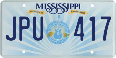 MS license plate JPU417