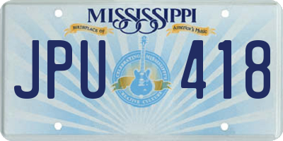 MS license plate JPU418