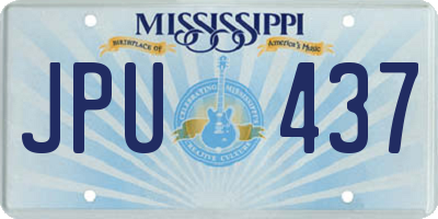 MS license plate JPU437