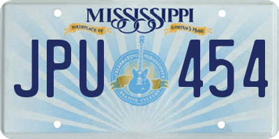 MS license plate JPU454
