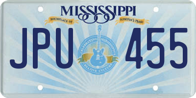 MS license plate JPU455