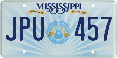 MS license plate JPU457