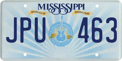 MS license plate JPU463