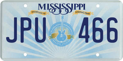 MS license plate JPU466