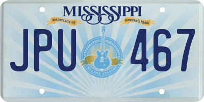 MS license plate JPU467