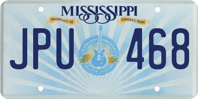 MS license plate JPU468