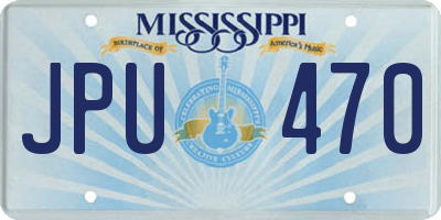 MS license plate JPU470