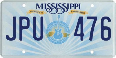 MS license plate JPU476