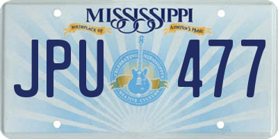 MS license plate JPU477