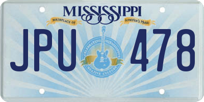 MS license plate JPU478