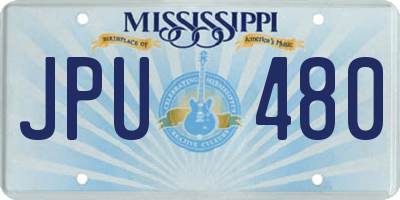 MS license plate JPU480
