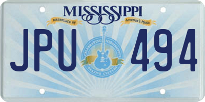 MS license plate JPU494
