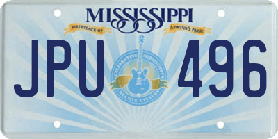 MS license plate JPU496