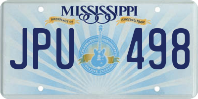 MS license plate JPU498
