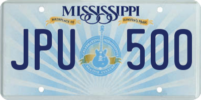 MS license plate JPU500