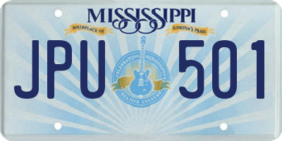 MS license plate JPU501