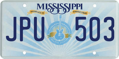 MS license plate JPU503