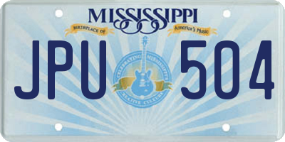 MS license plate JPU504