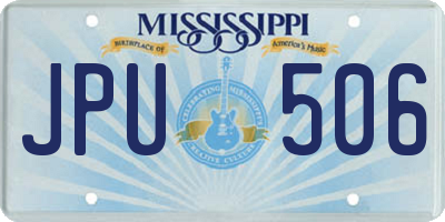 MS license plate JPU506