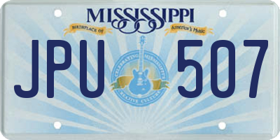 MS license plate JPU507
