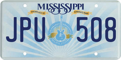 MS license plate JPU508