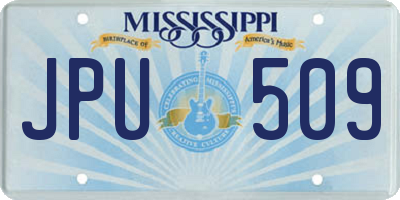MS license plate JPU509