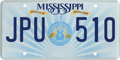 MS license plate JPU510