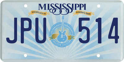 MS license plate JPU514