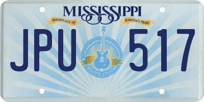 MS license plate JPU517