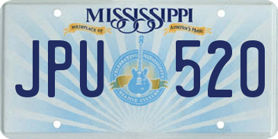 MS license plate JPU520