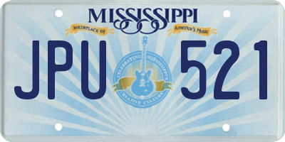 MS license plate JPU521
