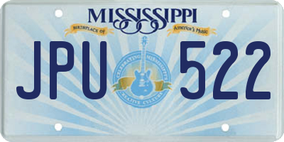 MS license plate JPU522