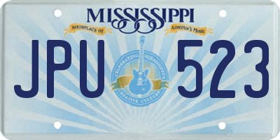 MS license plate JPU523