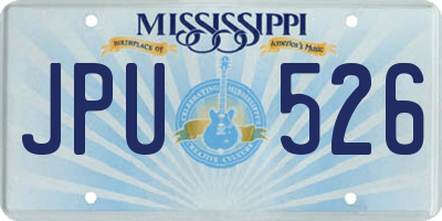 MS license plate JPU526